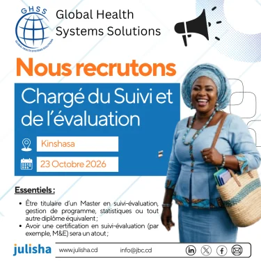 Chargé du Suivi et de l’évaluation